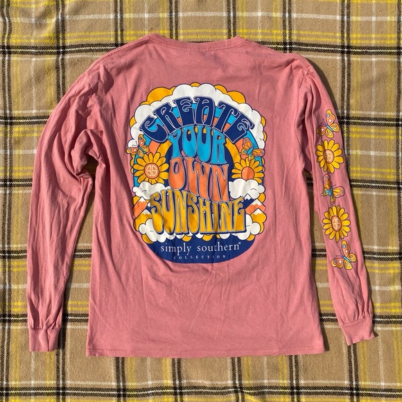 Simply Southern Tops - Simply Southern “Create Your Own Sunshine”  Printed Graphic Long Sleeve Shirt